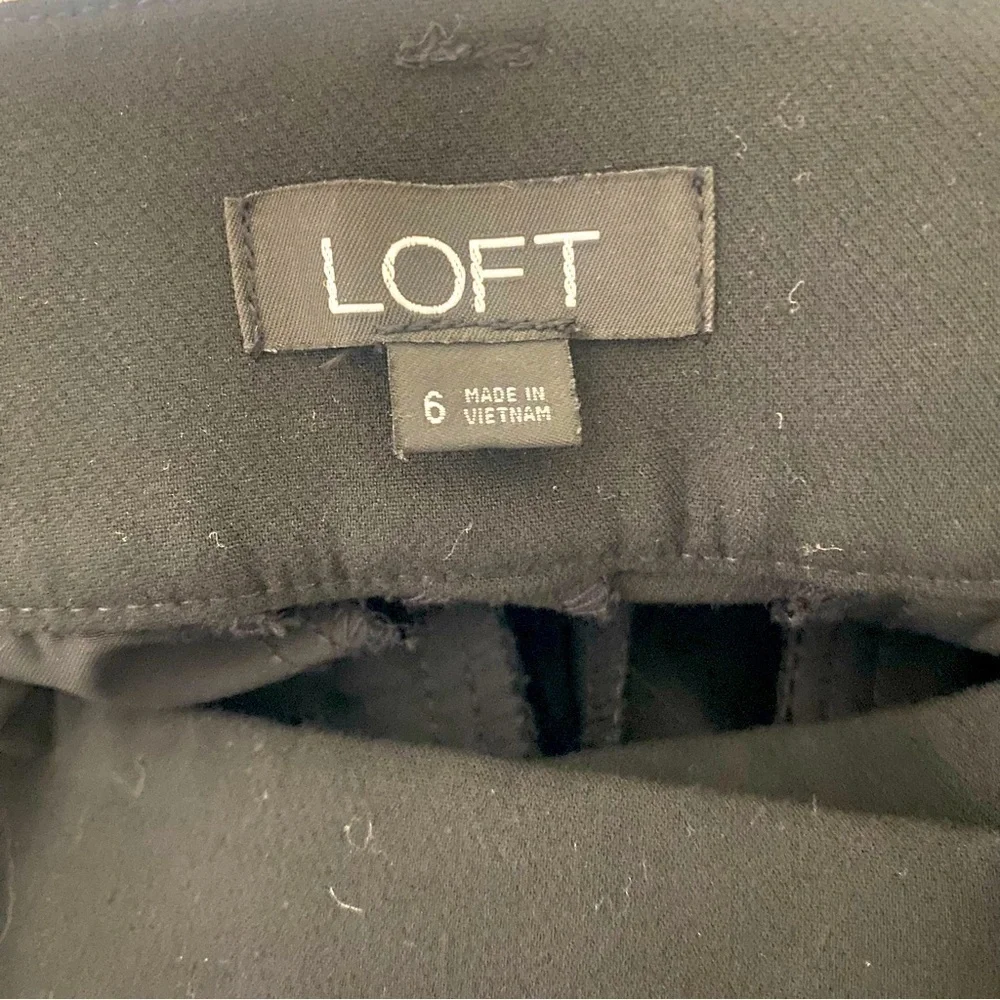 Loft Women’s Cargo Style Straight Pants Size 6 Black Business Casual Thick EUC